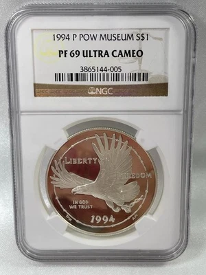 1994 P POW Museum, S$1 NGC PF 69 Ultra Cameo, Liberty Freedom - Image 1 of 4