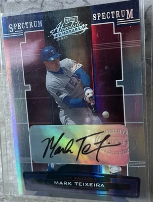 2005 PLAYOFF ABSOLUTE MARK TEIXEIRA SPECTRUM AUTOGRAPH AUTO /91 - Image 1 of 2
