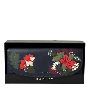 RADLEY Purse Ink Blue Leather Large Coin Card Wallet - Acorntopia -Boxed RRP £99 - Picture 1 of 11