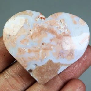 Espécimen mineral curativo corazón piedra cristal cuarzo pétalo rosa natural ágata - Imagen 1 de 9