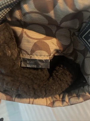 Botas de lluvia de invierno COACH Shaine Signature marrón con cordones monograma caqui talla 7B Foto 1 de 4