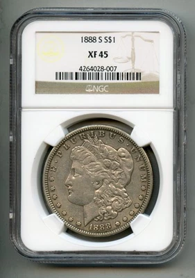1888 S Morgan Silver Dollar NGC XF 45 - Image 1 of 4