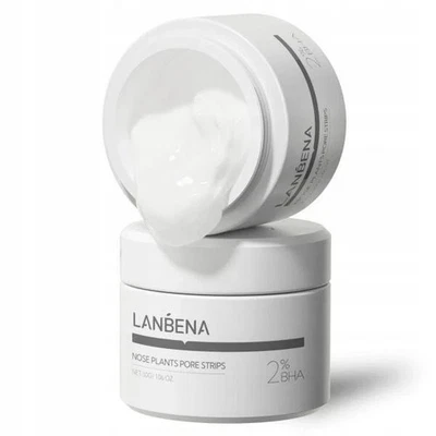 Lanbena Aloe Blackheads Remover Cream Nose Pore Strips Face Mask, 30g+60 Pcs - Image 1 of 4