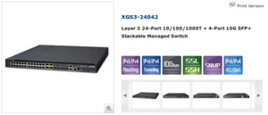 Planet Networking SWITCH Managed 3 Layer mod.XGS3-24042 - Imagen 1 de 12