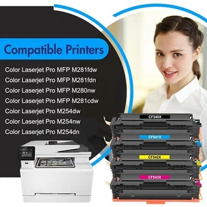 4Pack 203X Tonerkartusche Kompatibel für M281fdw Toner Color Laserjet Pro MFP - Afbeelding 1 van 8