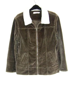 Lovely Olive Green Fleece Trimmed Jacket from Grrl - Size Large - Great! - Picture 1 of 3