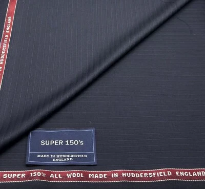 Blue Stripe Super 150s Wool Fabric Suiting Jackets Thobe Dishdash, 3.50m x 1.50m - Image 1 of 4