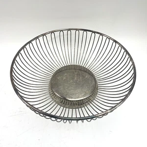 Vintage Drahtschale Metall Silberfarben 50er Jahre Design Ø 30 cm Obstkorb - Bild 1 von 9