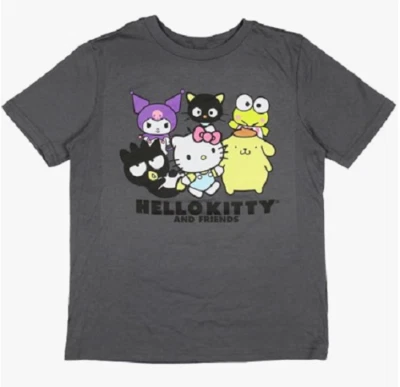 Hello Kitty Sanrio NUEVA♈Camiseta Tejida Estampada SS para Niños Talla 2XL~Carbón/Amarillo/Púrpura Foto 1 de 4