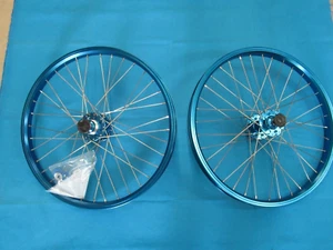 SE Racing BMX Blue 20" x 1.75" 36 Hole 1 Speed Freewheel Rim Set w/Seal Bearing - Picture 1 of 9