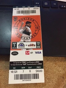 2016 SF GIANTS VS COLORADO ROCKIES TICKET STUB 5/5 TREVOR STORY HR RECORD - Picture 1 of 1