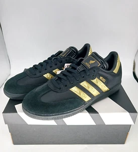 adidas Originals Samba Mexico IN JH5656 Core Black / Gold Metallic Men Shoes - Picture 1 of 11