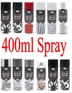 Multipurpose Aerosol Spray Paint Gloss Metallic Matt auto craft LARGER 400ml can - Picture 1 of 11