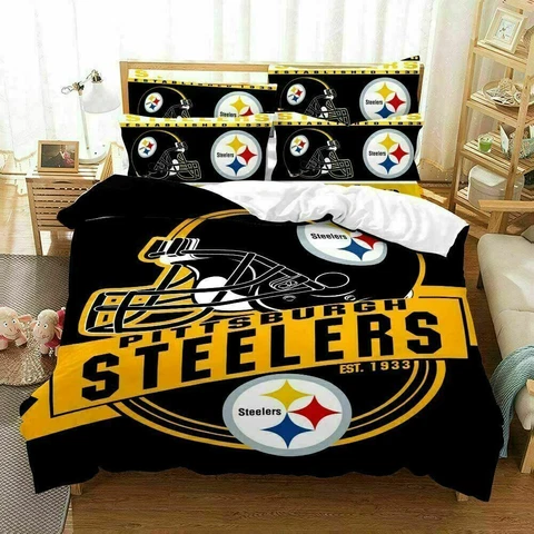 Pittsburgh Steelers Bedding Set 3PCS Duvet Cover Pillowcases Comforter Cover Cover