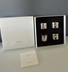 4 x Vera Wang Wedgwood Love Knots Napkin Rings Silver Plated With Box - Picture 1 of 12