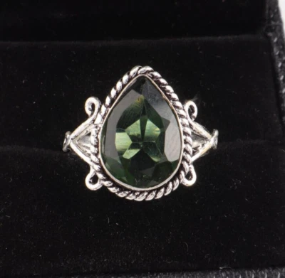 Natural Green Tourmaline Gemstone Jewelry 925 Sterling Silver Ring All Size DZ - Image 1 of 4
