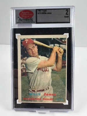 1957 Topps - #174 Willie Jones - SCD 2 - Image 1 of 2