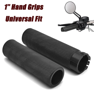 1" Handle Bar Hand grips For Harley Davidson Touring Sportster XL883 1200 Black - Image 1 of 4