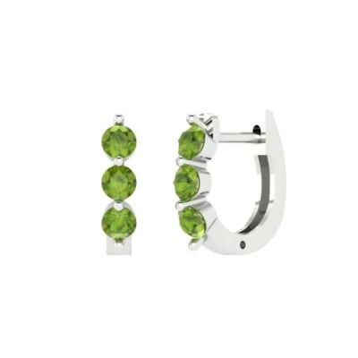 Peridot Stud Earrings for Women, Lever Back (0.48 cttw, 2.8mm, Round-Cut) - Image 1 of 4