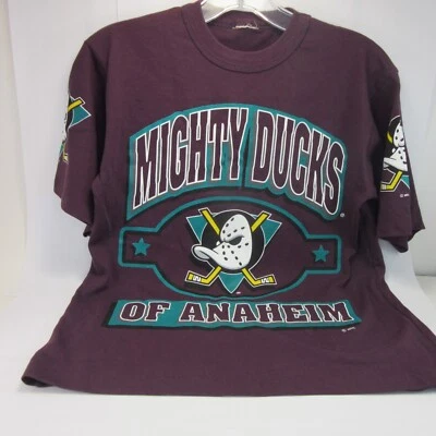 Винтажная молодежная рубашка Disney Anaheim Mighty Ducks НХЛ одинарный шов - Изображение 1 из 4