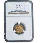 1912 US Gold $2.50 Indian Head Quarter Eagle - NGC MS 62