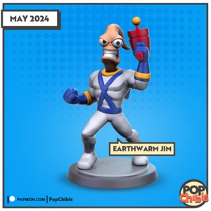 Earthworm Jim | POP | CHIBI | 60mm base | 1:20 | 3D print | Model Kit - Picture 1 of 2