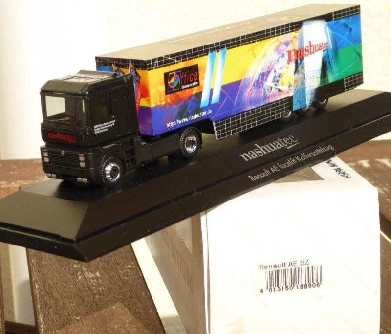 Herpa 188906 Renault Show Truck Koffersattelzug Nashuatec In OVP Rarità, 1:87 - Immagine 1 di 1