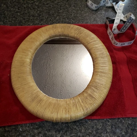Round Mirror Plastic Frame Made Luke Wicker Cover