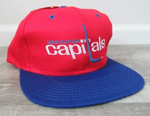 Washington Capitals Vtg Snapback Hat 90s NHL 2-Tone Adjustable Competitor Logo 7 - Picture 1 of 11