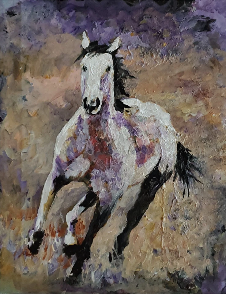 Андре Длухос вестерн лошадь конное ранчо оригинальное искусство акриловая живопись - Изображение 1 из 4