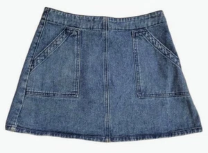 Kendall & Kylie Women's Skirt Size 29 Denim Mini Front Pockets Zip Back - Picture 1 of 5