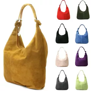 Woman Real Leather Suede Smart S-Medium Messenger Cross Body Shoulder Bag UK - Picture 1 of 21