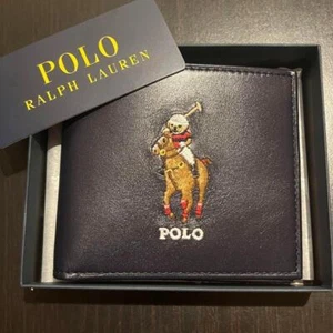 Polo Ralph Lauren Bear Leather Bifold Wallet Navy Polo Bear Limited Edition Icon - Picture 1 of 7