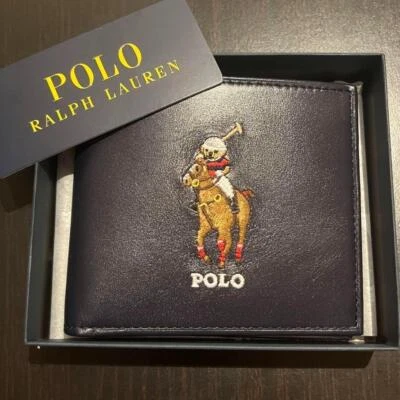 Polo Ralph Lauren Bear Leather Bifold Wallet Navy Polo Bear Limited Edition Icon - Image 1 of 4