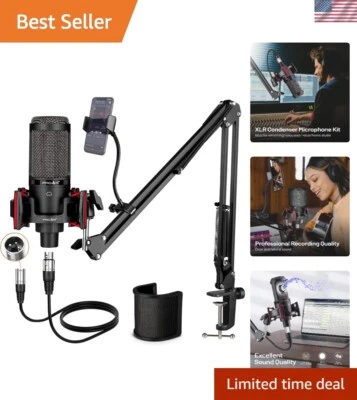 Condenser Microphone XLR,Professional Studio Recording Microphone for Compute... - Image 1 of 4