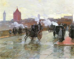 Lichtung Sonnenuntergang (Berkeley Street und Columbus Avenue) von Hassam Giclee Repro - Bild 1 von 1