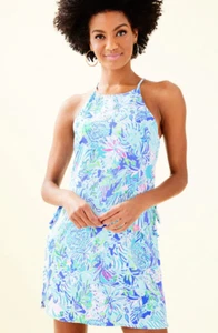 NEW Lilly Pulitzer Pearl Romper Dress 0 XS Coastal Blue Lion Around NWT $168 - Picture 1 of 3