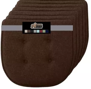 Gorilla Grip Gray Tufted Memory Foam Chair Cushions Set of Pads 16” x 16 - Picture 1 of 6