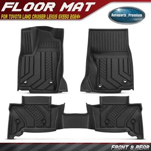 3Pcs Front & Rear Black Floor Mats Injection for Toyota Land Cruiser Lexus GX550 - Picture 1 of 10