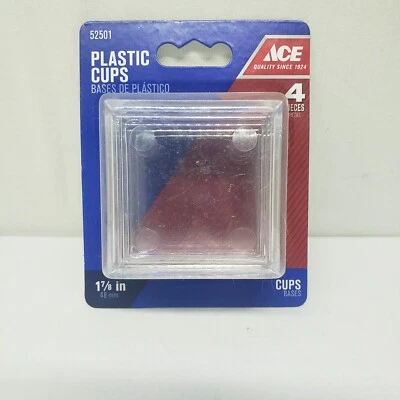 Ace  Clear Plastic Cups Square 1-7/8"  4 pcs. #52501  9089 - Image 1 of 2