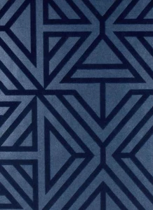 A Street Helios Navy blueGeometric velvet flocked lines wallpaper 56 Sq Ft - Picture 1 of 5
