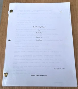 1996 The Wedding Singer Tim Herlihy Original Movie Script Rewrite Carrie Fisher - Bild 1 von 6