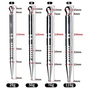 Stainless Steel Urethral Sounding Rod Penis Plug Stretcher Dilators BDSM for Man - Picture 1 of 15