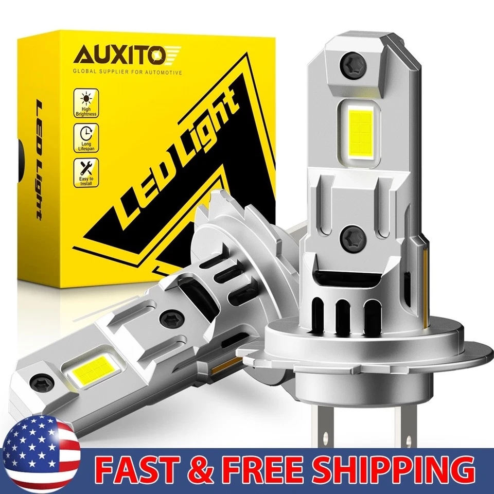 AUXITO Super Brillante H7 Faro Bombillas LED Luz Alta Blanco Frío 16000LM 2/4/6X Foto 1 de 4