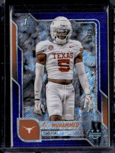 2025 Bowman Chrome University #112 Malik Muhammad Purple Shimmer /75 Texas (50M) - Bild 1 von 2