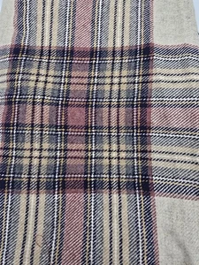 Vtg Wool Fabric Natural Large Pattern Plaid 2 Pieces-5 Yards Total 58" wide - Picture 1 of 14