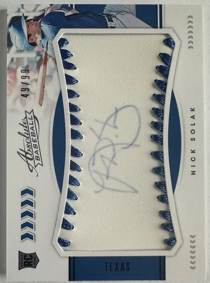 2020 Panini Absolute - Rookie Baseball Material Signatures Nick Solak #138 Blue - Image 1 of 4