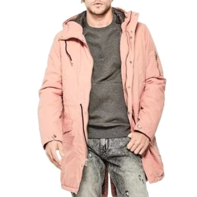 Guess Boyd Parka Fishtail Hem Hooded Jacket Men's Large in Cameo Brown Washed - Image 1 of 4