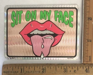 Vintage 70s Sit On My Face Prism Decal Sticker Prismatic Sexy Naughty Funny - Imagen 1 de 1