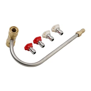 Gutter Cleaner Attachment For Pressure Washer With 4 Nozzles Tips 1/4 Parts New - Picture 1 of 24